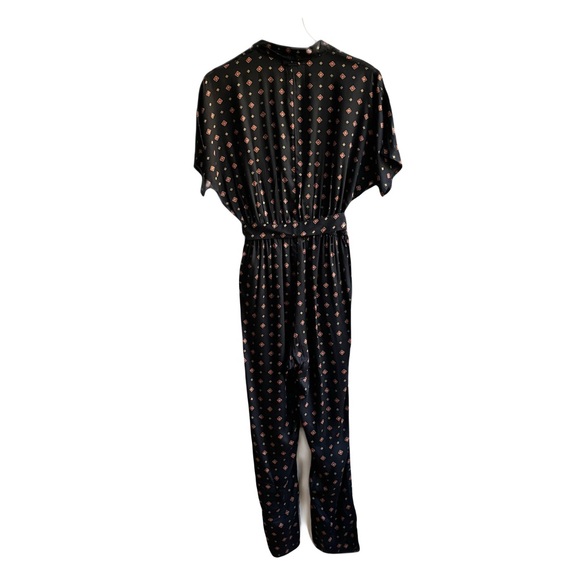 Billabong Bed Story Cropped Jumpsuit Size S Pockets Printed Boilersuit Mechanic - Picture 6 of 12